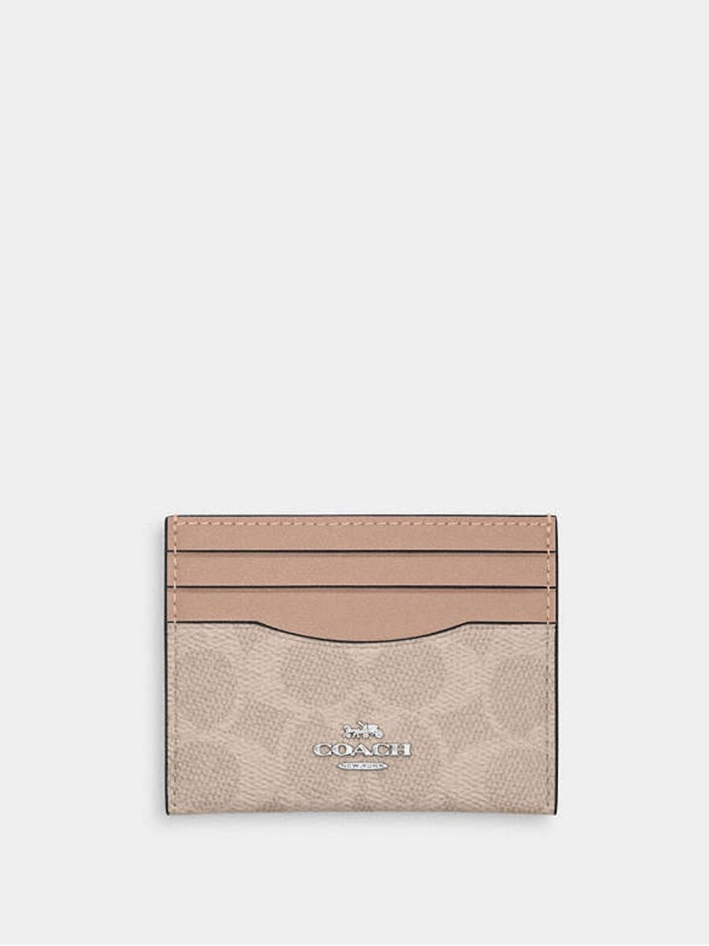 Coach Two-Tone Taupe and Blush Card Case